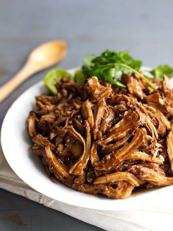 Honey Glazed Crockpot Chicken Adobo - simple pantry ingredients, hardly any hands-on time, 200 calories. | https://awesomedealsnow.com